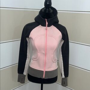 lululemon athletica Hooded Pink, Black & Gray Scuba  Jacket